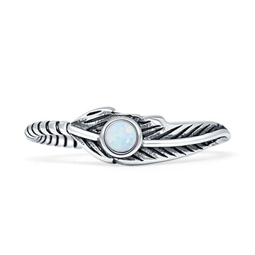 Oxidized Feather Ring